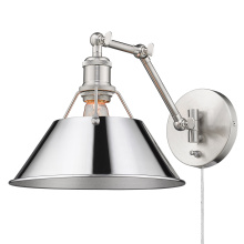 Golden 3306-A1W PW-CH - Yep by Golden Lighting Orwell 1-light Swing Arm Wall Lamp in Pewter and Chrome shade